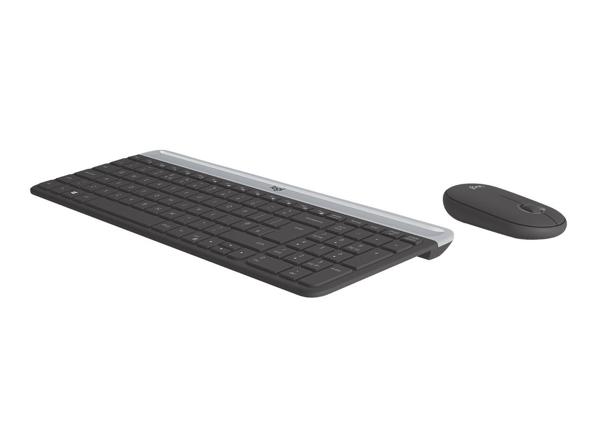 Logitech Slim Wireless MK470 Keyboard and Mouse Set - AZERTY, Belgian Layout, Graphite