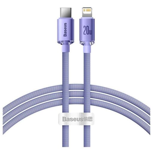 Câble Baseus Crystal Shine USB-C vers Lightning, 1,2 m, Violet