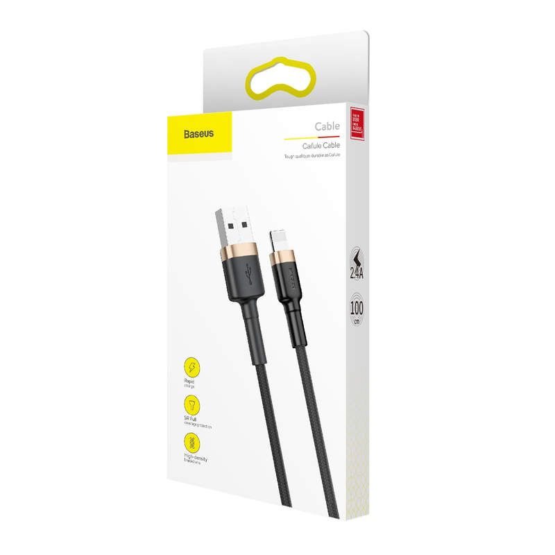 Baseus Lightning Cable 2.4A 1m Gold & Black