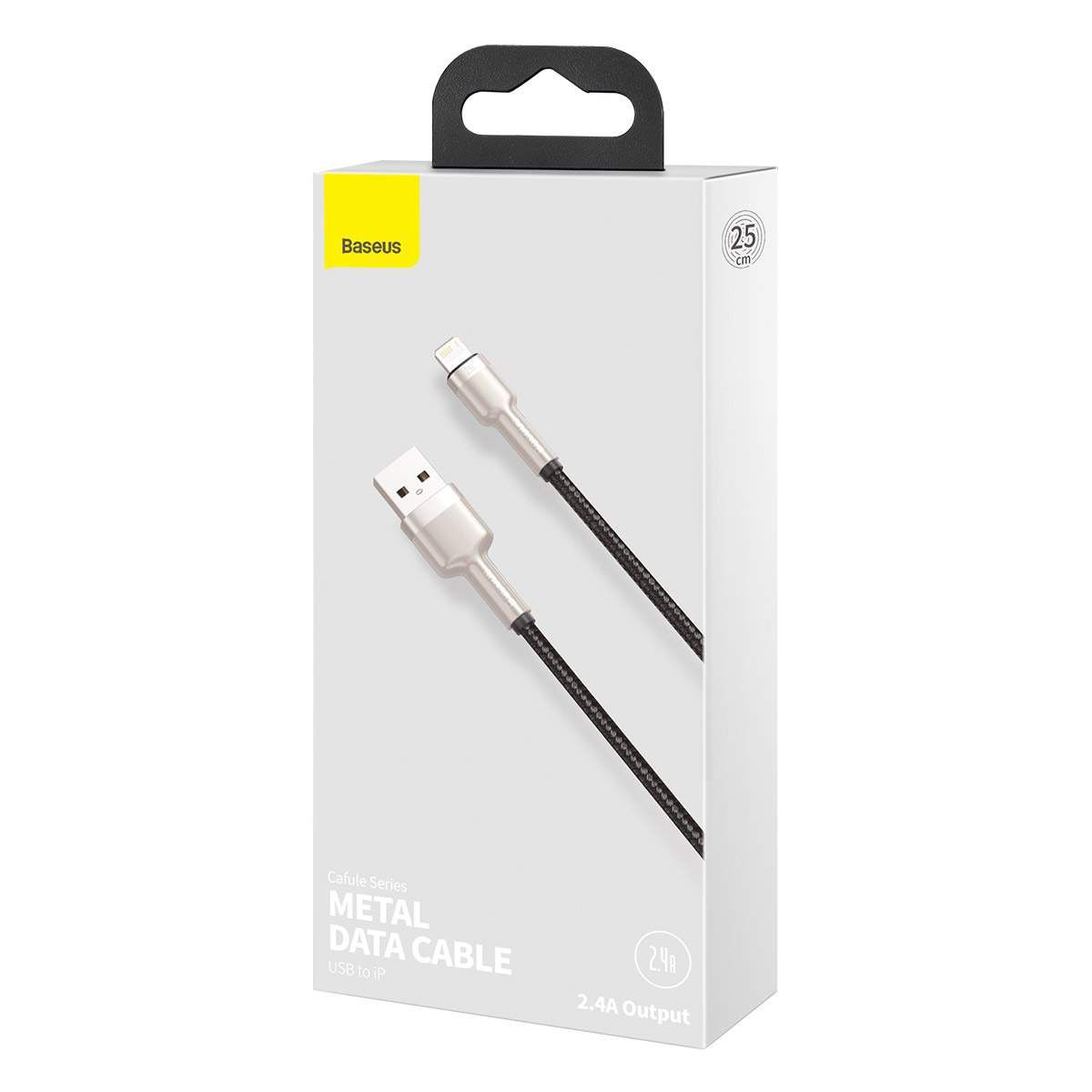 Baseus Lightning Cafule Series Metal Data Cable 2.4A 0.25m