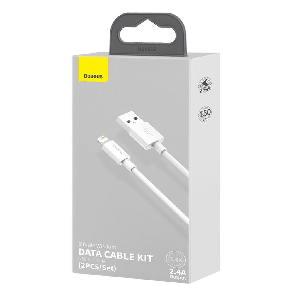 Baseus Lightning Wisdom Cable (2.4A, 1.5m, White)
