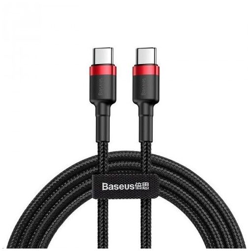 Cable Baseus Cafule USB C, 2 m, Negro Rojo