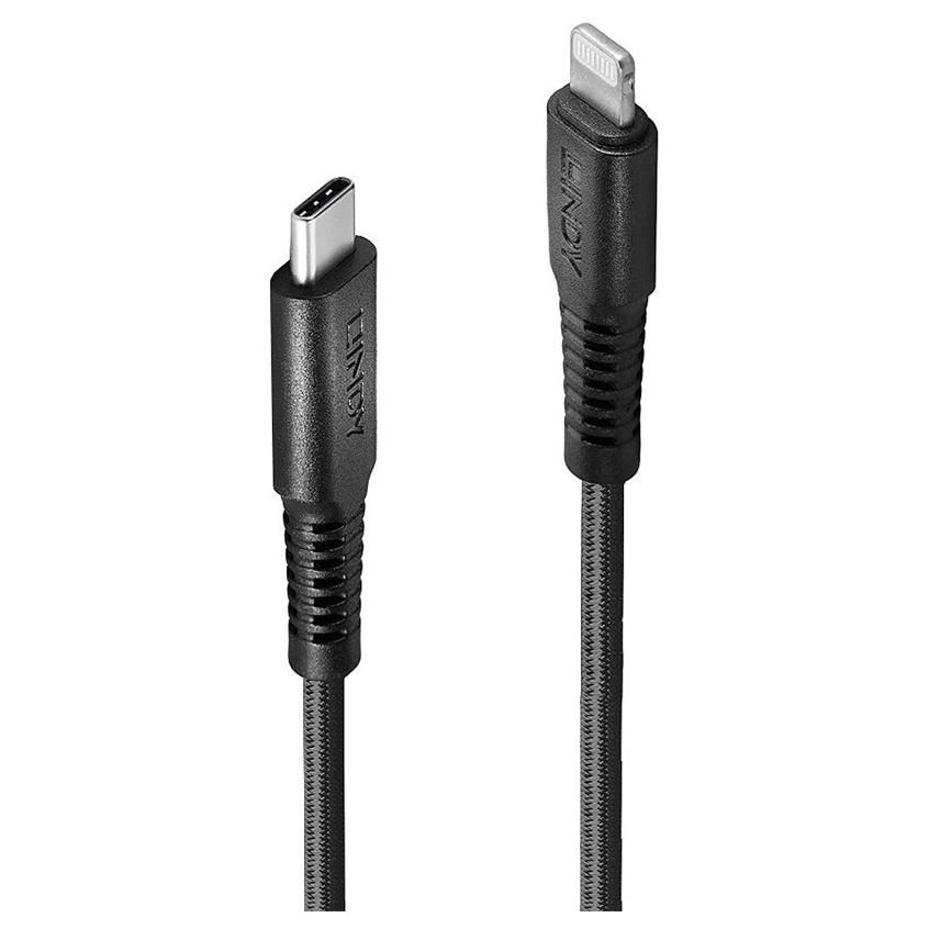 Câble Lindy Lighting, USB-C vers Lightning, 50 cm, Noir