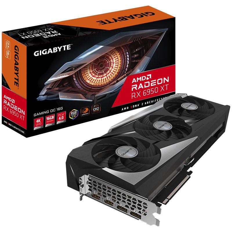 Gigabyte Radeon RX 6950 XT Gaming OC 16G - Graphics Card - Radeon RX 6950 XT - 16GB GDDR6 - PCIe 4.0 - 2x HDMI, 2x DisplayPort