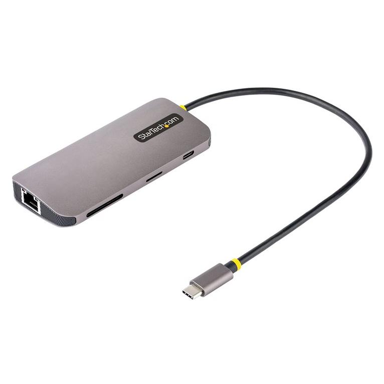 StarTech USB-C Multiport Adapter - 4K HDMI 60Hz, 5Gbps USB-A Hub, 100W PD Pass-Through, Gigabit Ethernet, SD/Micro SD Cards, 3-Port Docking Station, 30cm Cable