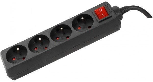 Exertis Connect Dexlan Circuit Breaker - 4x CEE 7/5 Outputs, 4m Black Cable