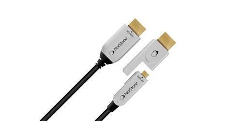 Cable de fibra óptica HDMI NorStone 2.0 - Compatible con UHD 4K, Full HD, 3D, Audio 7.1 - Conector dorado - 60m