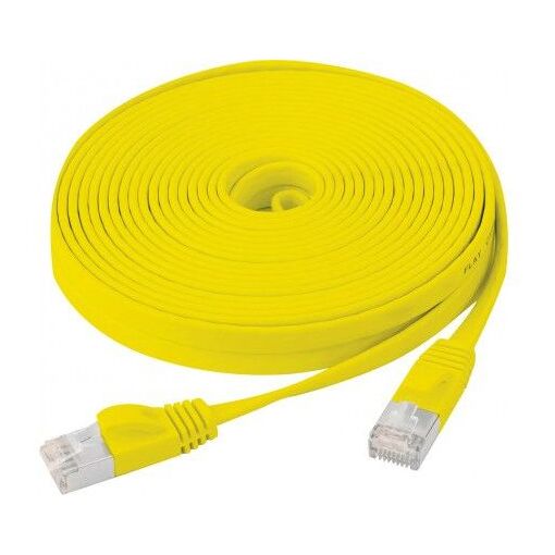 SNG Flat Cable, RJ45, CAT U/FTP, 10m, 250MHz, 100 Ohms, Copper, Yellow