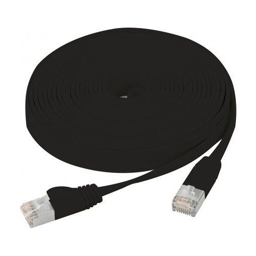 Câble plat SNG - CAT U/FTP - 10 m - 250 MHz - 100 ohms - cuivre - Noir