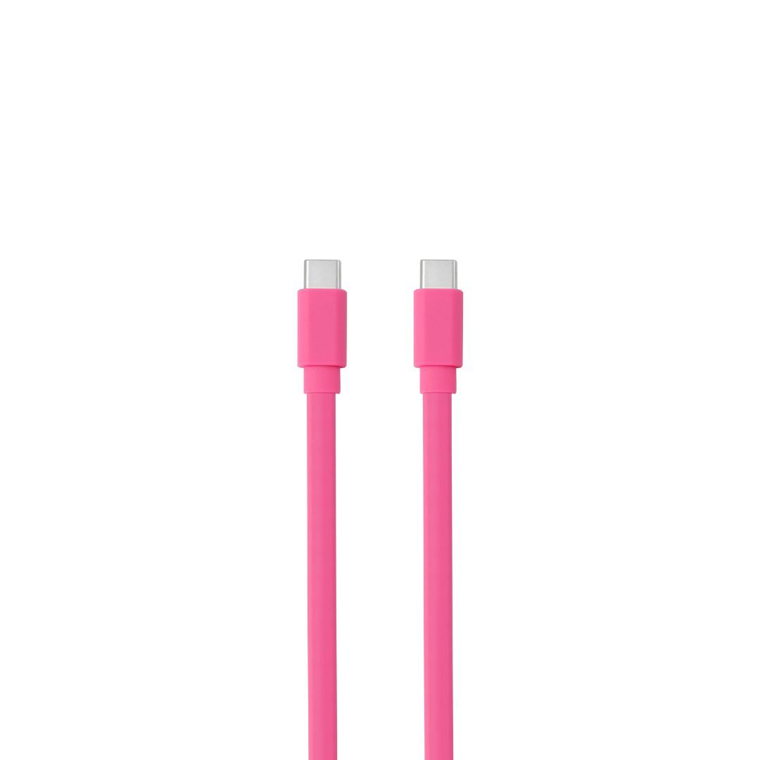 WE USB-C to USB-C Cable 1m - 60W Charge (3A/20V) - USB 2.0 - Fuchsia - Tangles Free