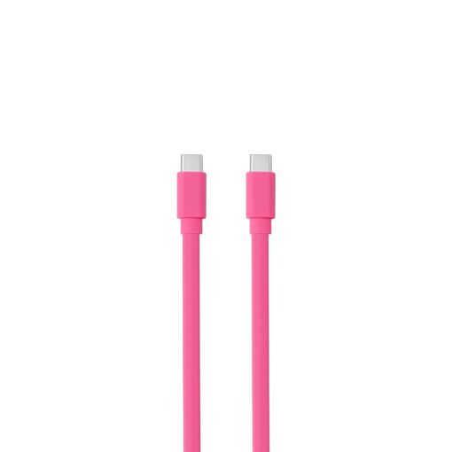Câble WE USB-C mâle/USB-C mâle plat 1 m - Chargement 60W (3A/20V) - USB 2.0 - Rose fuchsia - Ne s'emmêle pas