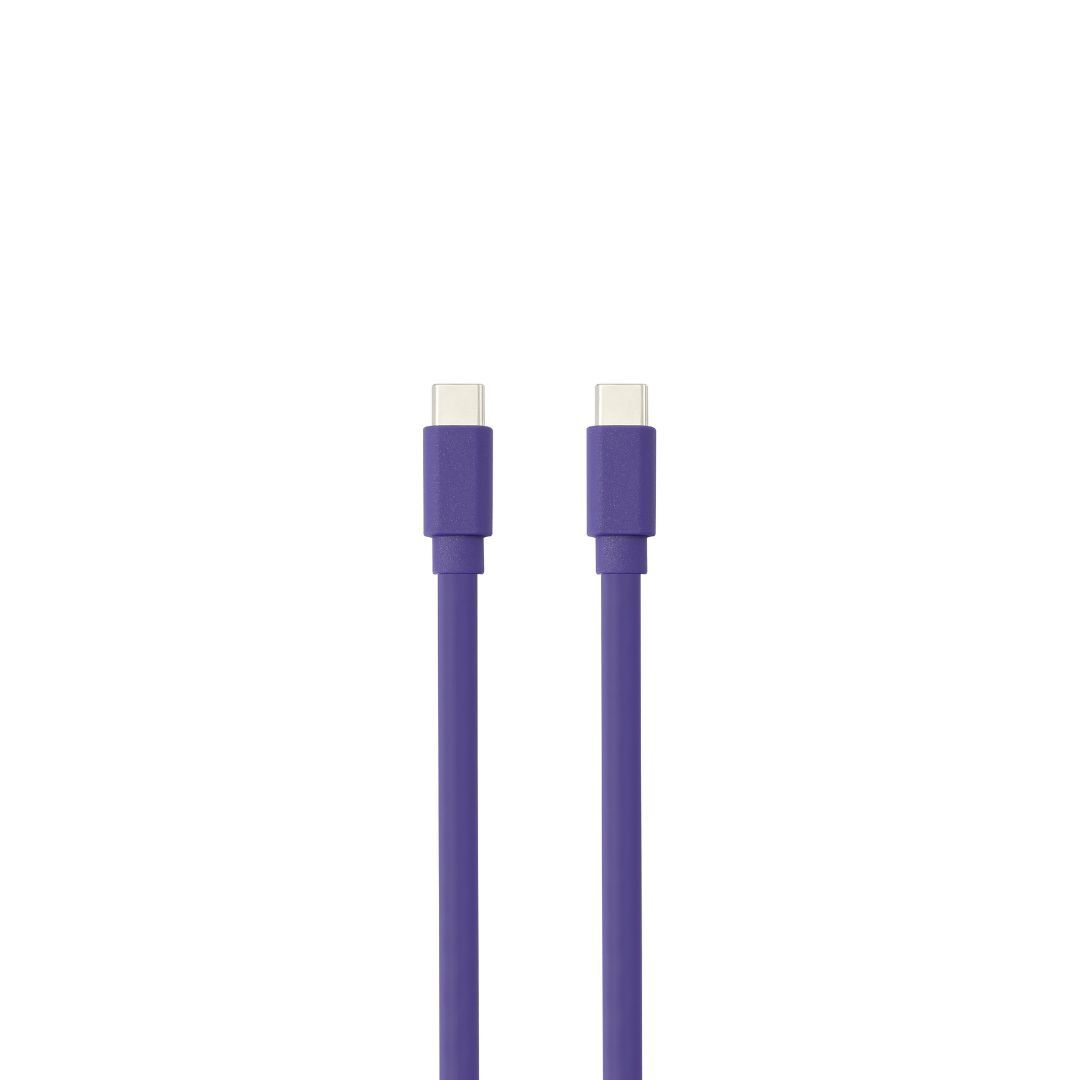 WE USB-C to USB-C Cable 1m - 60W Charge (3A/20V) - USB 2.0 - Purple - Tangles Free