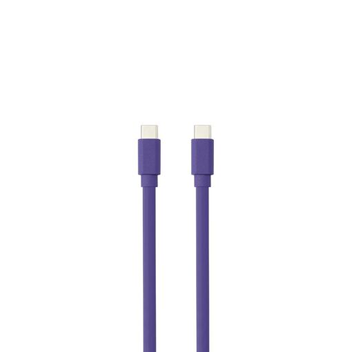 Câble USB-C mâle/mâle plat WE de 1 m - Chargement 60 W (3A/20V) - USB 2.0 - Violet - Ne s'emmêle pas