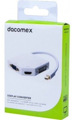 DACOMEX Mini DisplayPort to HDMI, DVI, VGA Converter - 5.5in