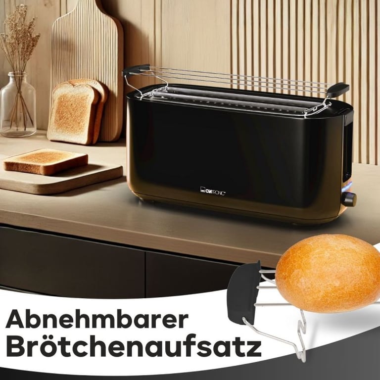 Tostador Clatronic 2 ranuras 1400W Negro TA3802 - Nuevo