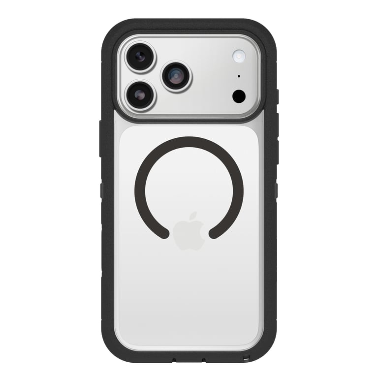 Caja protectora OtterBox Defender Pro XT Serie Clara para iPhone 17 Pro Max, Transparente/Negro