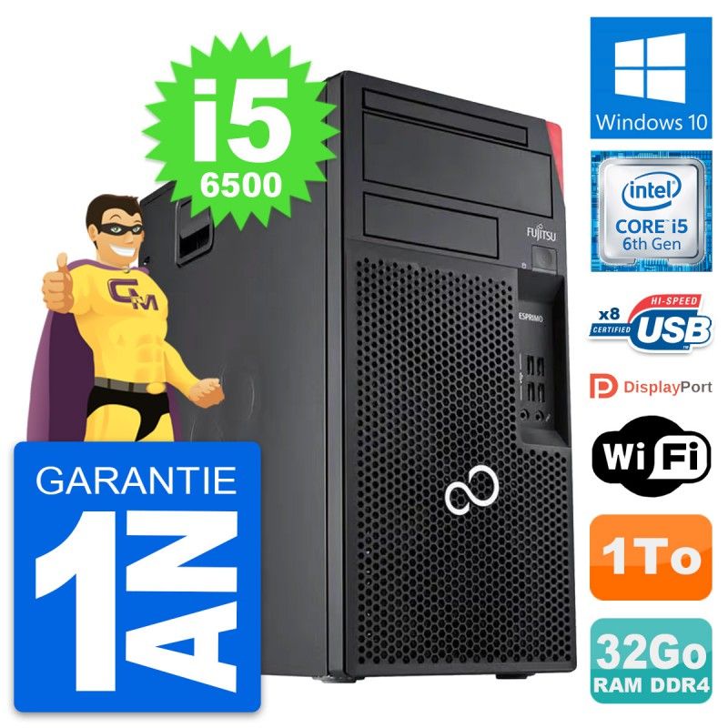 Fujitsu Esprimo P557 MT - Core i5-6500, 32GB RAM, 1TB HDD, Windows 10, WiFi