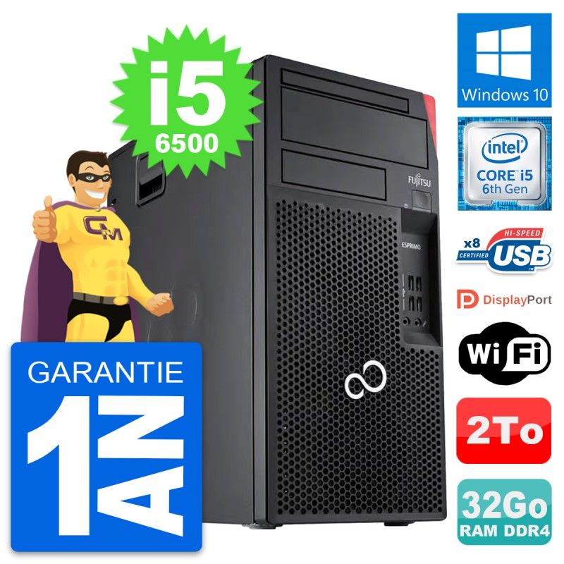 Fujitsu Esprimo P557 MT - Core i5-6500, 32GB RAM, 2TB HDD, Windows 10