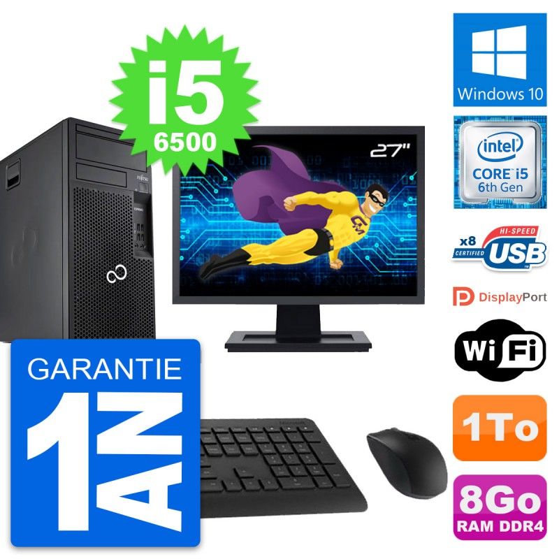 Fujitsu P557 27-inch All-in-One PC - Intel i5, 8GB RAM, 1TB HDD, Windows 10, WiFi