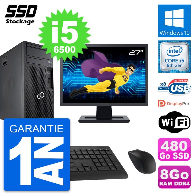 Fujitsu P557 MT 27-Inch PC - Core i5, 8GB RAM, 480GB SSD, Windows 10, WiFi