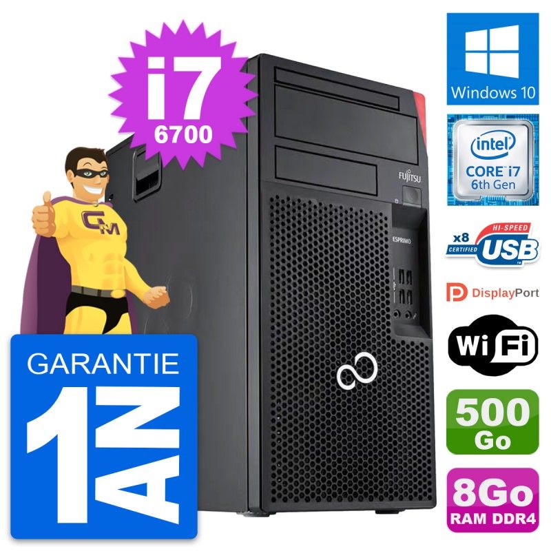 Fujitsu Esprimo P557 Intel i7-6700 8GB RAM 500GB HDD Windows 10 Wifi Desktop PC