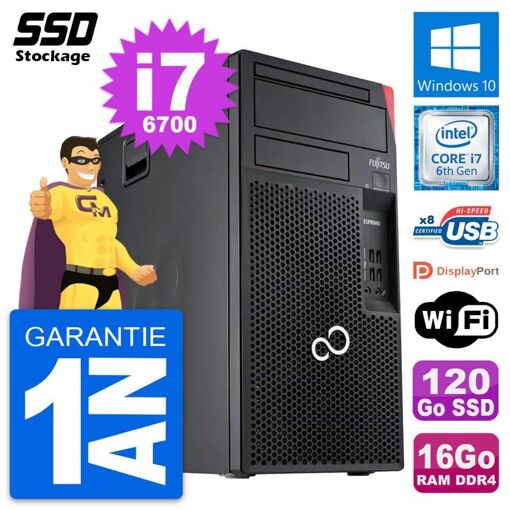 Fujitsu Esprimo P557 MT - Intel i7-6700, 16GB RAM, 120GB SSD, Windows 10, Wifi