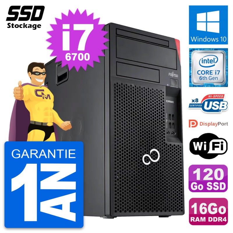 Fujitsu Esprimo P557 MT - Intel i7-6700, 16GB RAM, 120GB SSD, Windows 10, Wifi