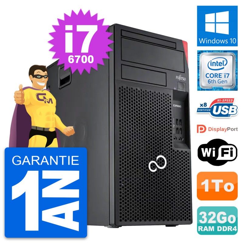 Fujitsu Esprimo P557 MT - Core i7-6700, 32GB RAM, 1TB HDD, Windows 10, WiFi