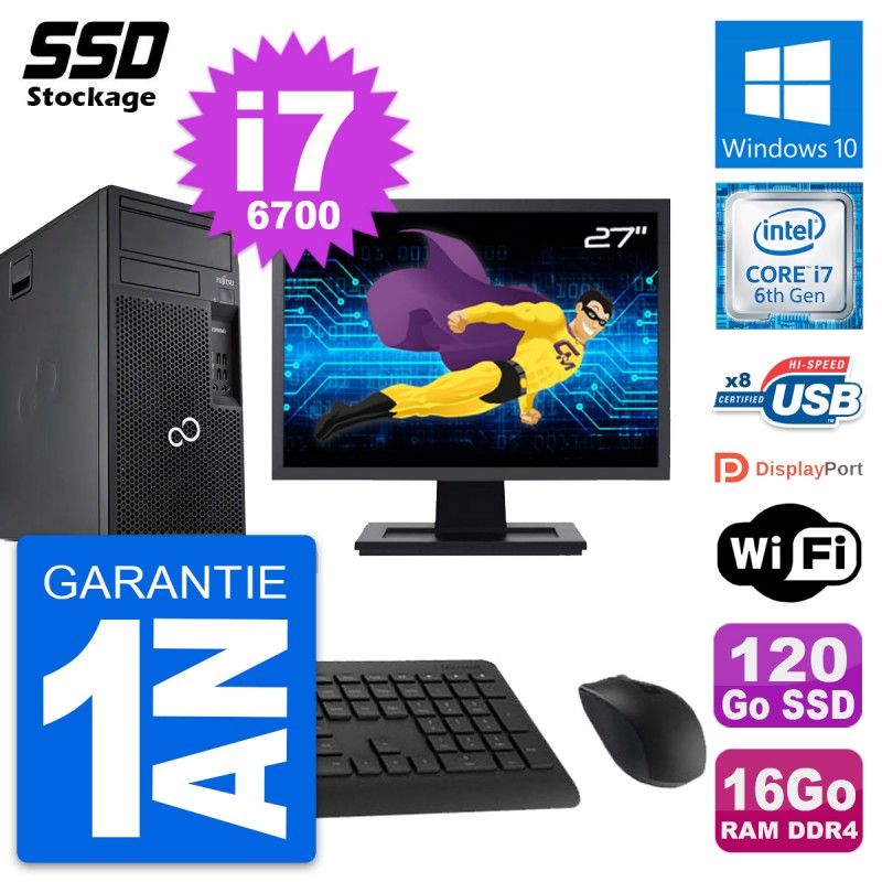 Fujitsu P557 27" All-in-One PC - Intel i7, 16GB RAM, 120GB SSD, Windows 10