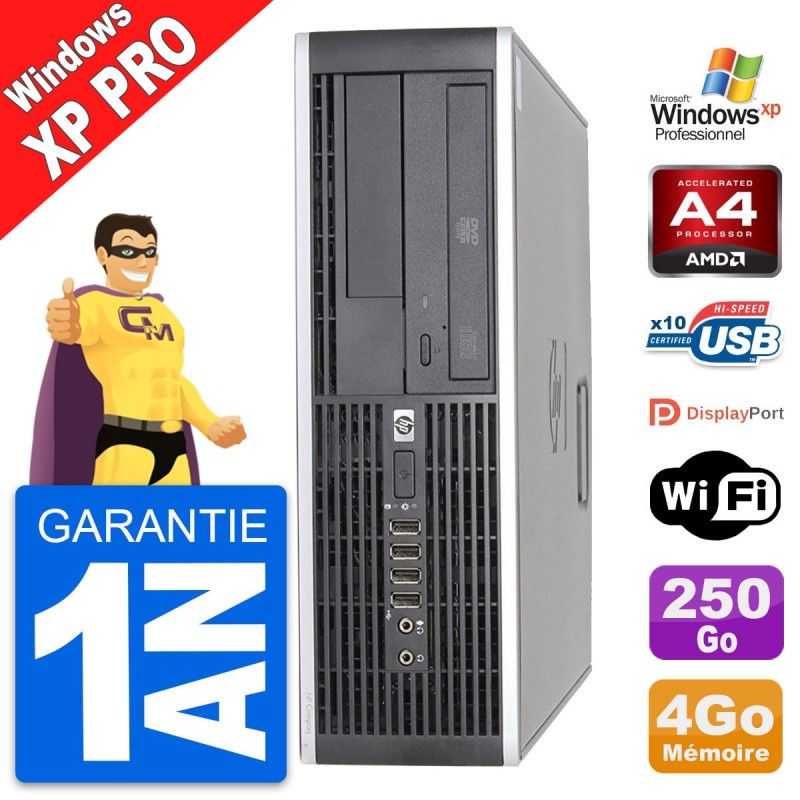 HP 6305 Pro SFF Desktop PC - AMD A4-5300B, 4GB RAM, 250GB HDD, Windows XP Pro