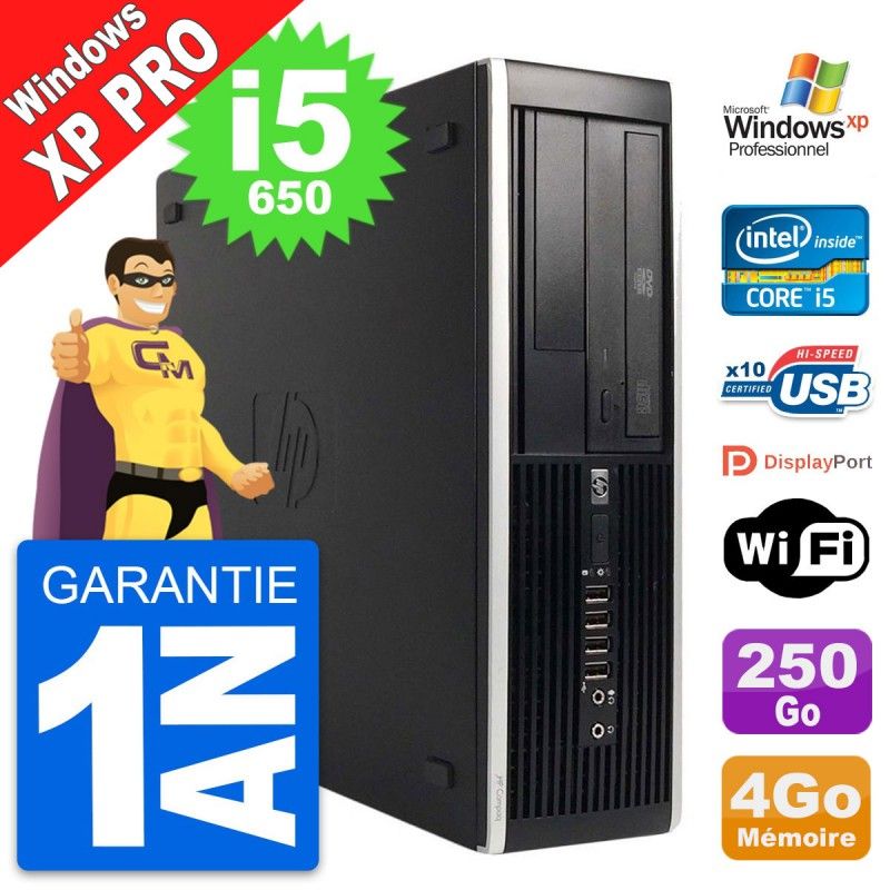 HP 8100 Elite SFF PC - Intel Core i5-650, 4GB RAM, 250GB HDD, Windows 10, WiFi