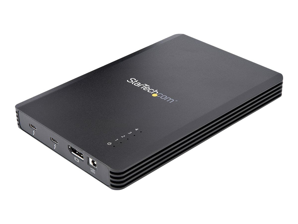 Caja de almacenamiento SSD M.2 NVMe de StarTech.com - 4 bahías, 40 Gbps, 72 W, chasis externo