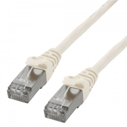Câble réseau MCL - RJ-45 (M) vers RJ-45 (M) - 50 cm - S/FTP Cat 6a - Sans halogène, sans crochet - Blanc