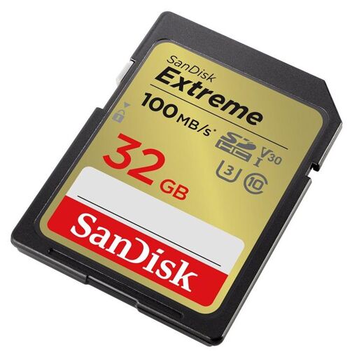 SanDisk Extreme Flash Memory Card - 32GB - V30 Video Class / UHS-I U3 / Class 10 - SDHC UHS-I