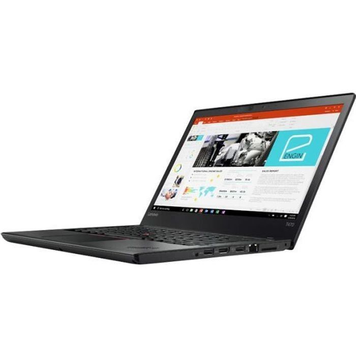 Lenovo ThinkPad T470 - 14" Core i5-7200U 2.5GHz - 256GB SSD - 8GB RAM (AZERTY French Keyboard)