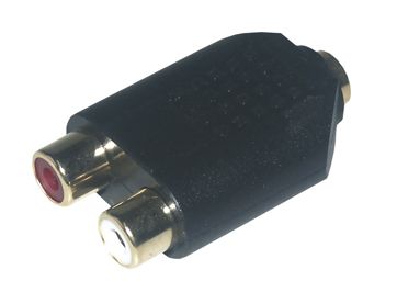 MCL Samar Audio Adapter - 2 Female RCA to Stereo Mini-Phone 3.5mm Female