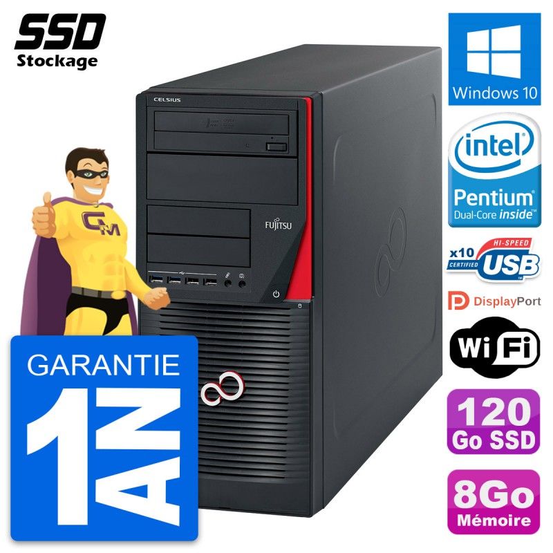 Fujitsu Celsius W530 MT - 8GB RAM, 120GB SSD, Intel Pentium G3220, Windows 10