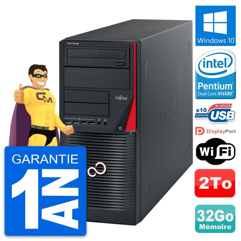 Fujitsu Celsius W530 MT - Intel Pentium G3220, 32GB RAM, 2TB HDD, Windows 10