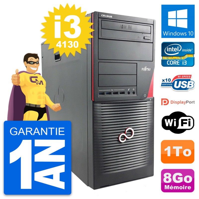 Fujitsu Celsius W530 MT Core i3-4130 8GB RAM 1TB HDD Windows 10 WiFi