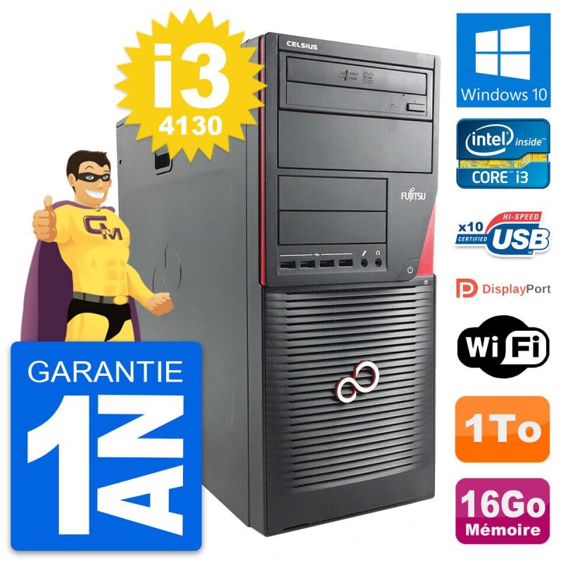 Fujitsu Celsius W530 MT Core i3-4130 16GB RAM 1TB HDD Windows 10 WiFi