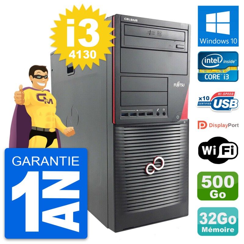Fujitsu Celsius W530 Core i3-4130 32GB RAM 500GB HDD Windows 10 WiFi