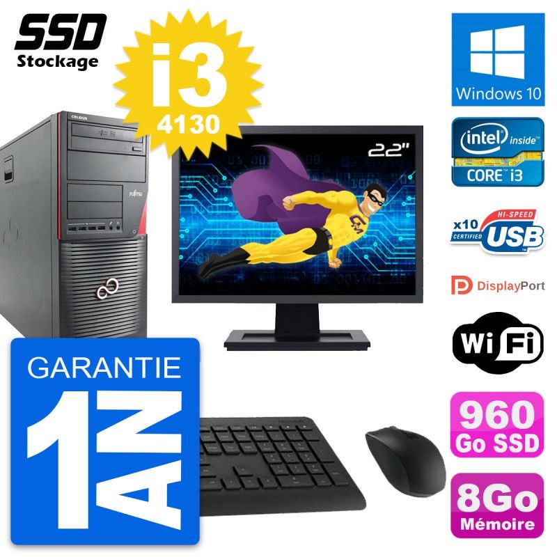 Fujitsu W530 MT 22-inch Laptop - Core i3-4130, 8GB RAM, 960GB SSD, Windows 10