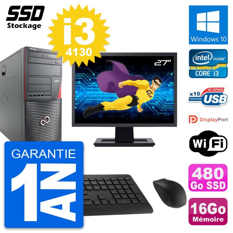 Fujitsu W530 27-inch PC Tour - Intel i3-4130, 16GB RAM, 480GB SSD, Windows 10