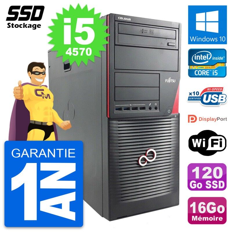 Fujitsu Celsius W530 MT - Intel i5-4570, 16GB RAM, 120GB SSD, Windows 10
