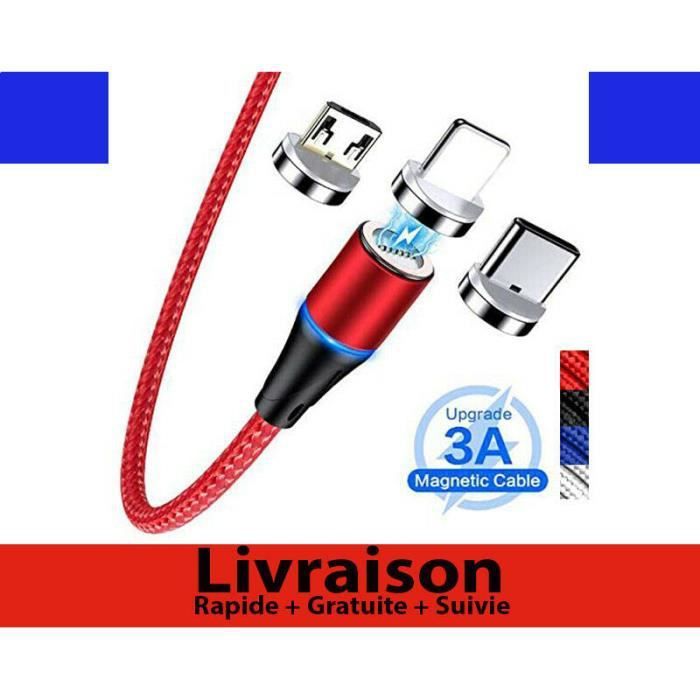 Cable USB magnético ISONIX con adaptadores Type-C, Micro USB y iPhone (Negro)