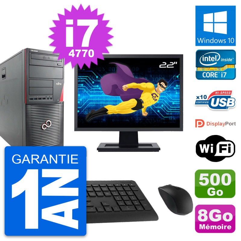 Fujitsu W530 22-inch Core i7 Laptop - 8GB RAM, 500GB HDD, Windows 10