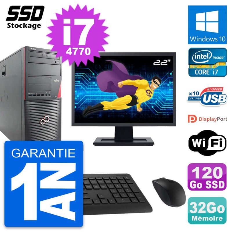 Fujitsu W530 22-inch Laptop - Intel i7, 32GB RAM, 120GB SSD, Windows 10