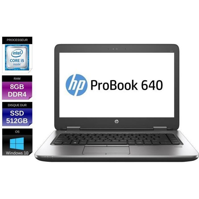 HP ProBook 640 G2 - 14" Core i5, 2.3GHz, 512GB SSD, 8GB RAM, Windows 10 Pro