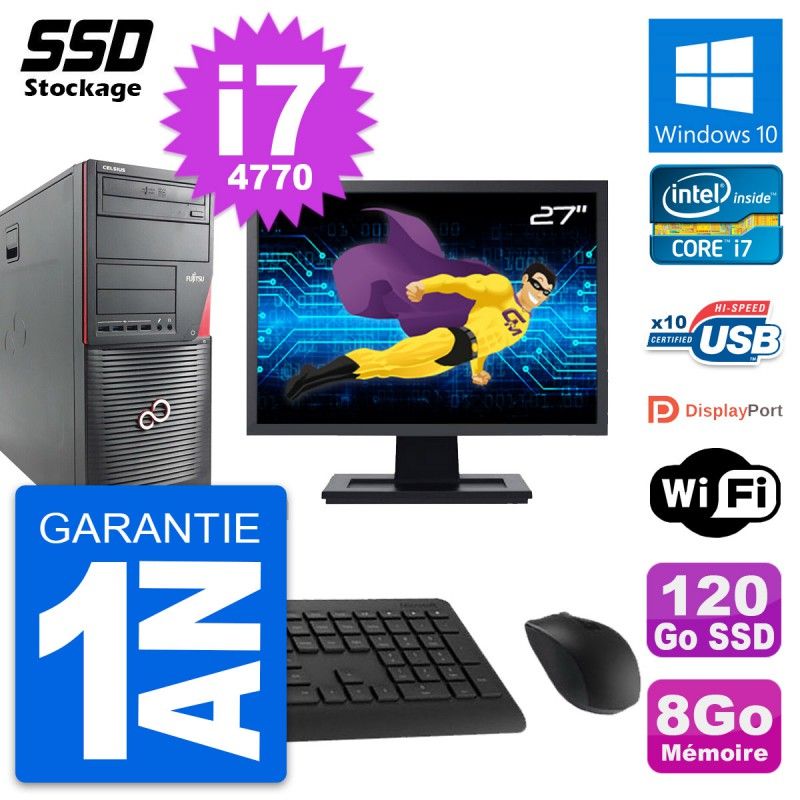 Fujitsu W530 MT 27-inch Core i7 Laptop - 8GB RAM, 120GB SSD, Windows 10, WiFi