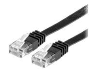 Value Cat.6 UTP Flat Cable, Black, 1m